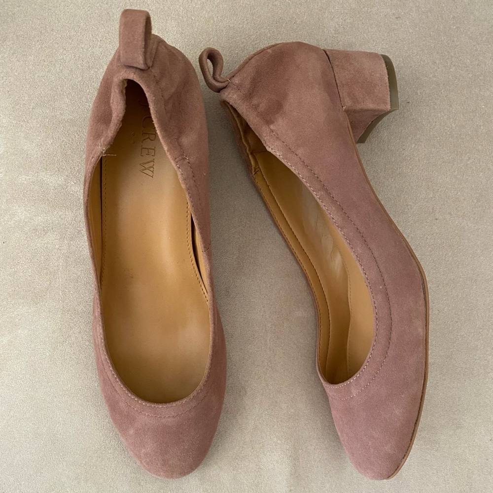 J Crew Factory Anya Suede Block Heels Shoes